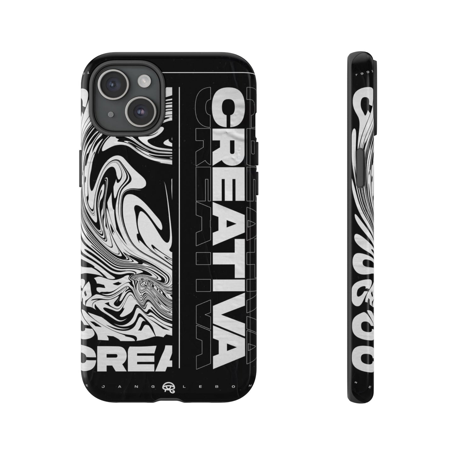 Bold Creative Phone Case, Stylish Black Marble Art, Tough Phone Cover, Gift for Artists, Unique Smartphone Protector