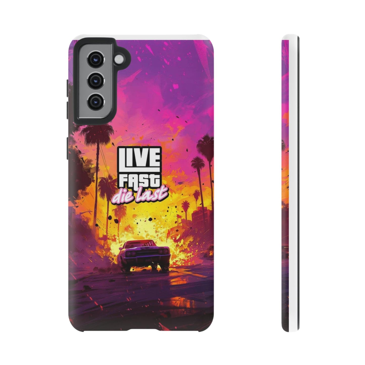 Tough Cases for Adventurers | Live Fast Die Last Phone Case, Durable Phone Cover, Trendy Accessory, Gift for Car Enthusiasts, Unique Design