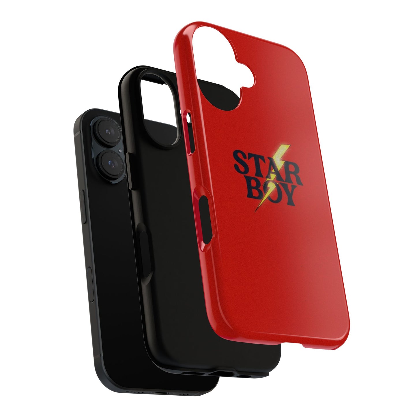 Star Boy Tough Phone Case, Red Color, Protective Phone Cover, Hard Shell Case, Unique Gift for Him, Phone Accessories