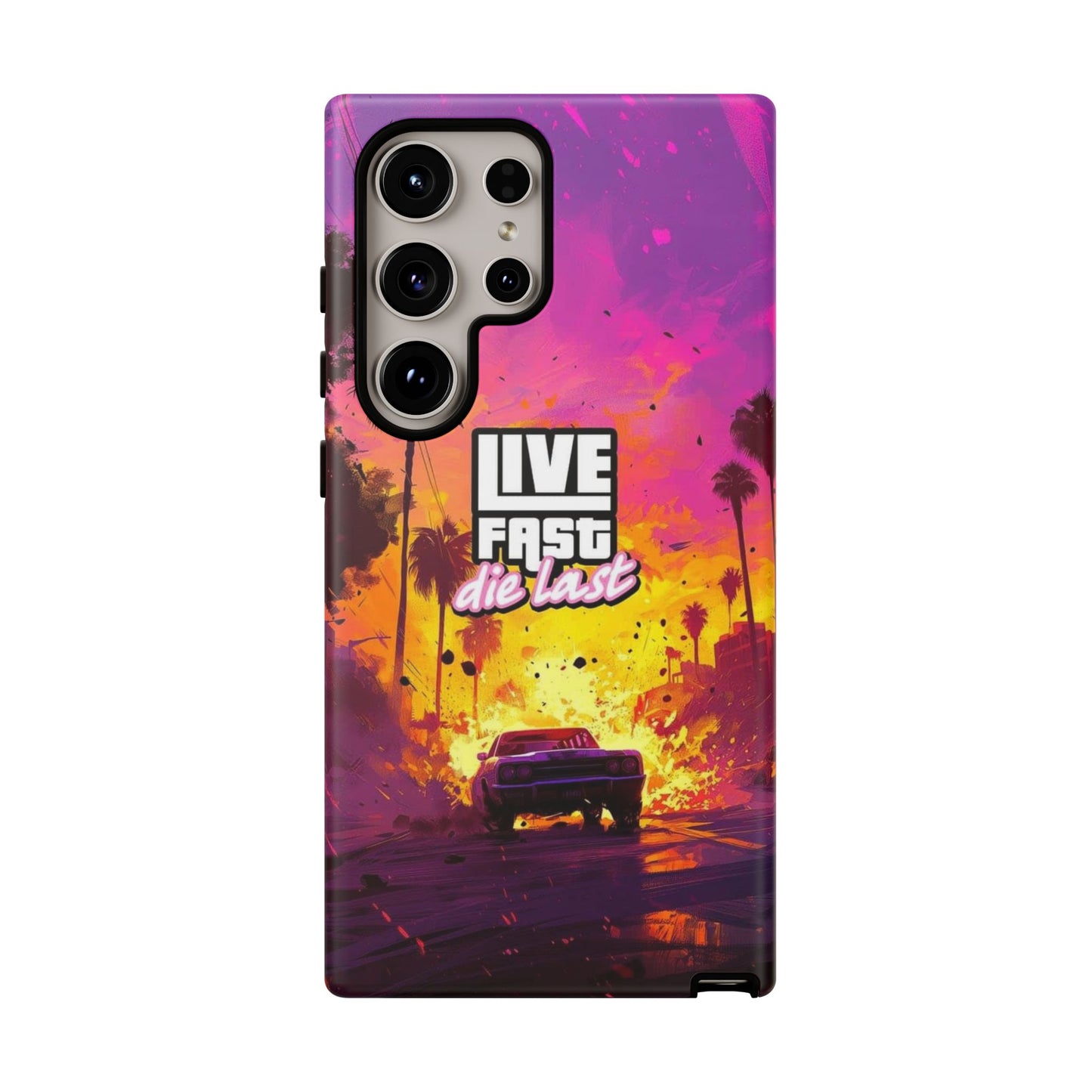 Tough Cases for Adventurers | Live Fast Die Last Phone Case, Durable Phone Cover, Trendy Accessory, Gift for Car Enthusiasts, Unique Design