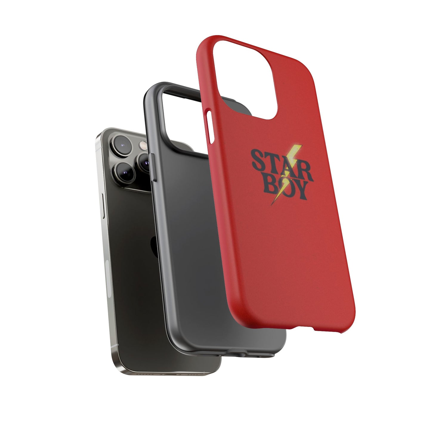 Star Boy Tough Phone Case, Red Color, Protective Phone Cover, Hard Shell Case, Unique Gift for Him, Phone Accessories