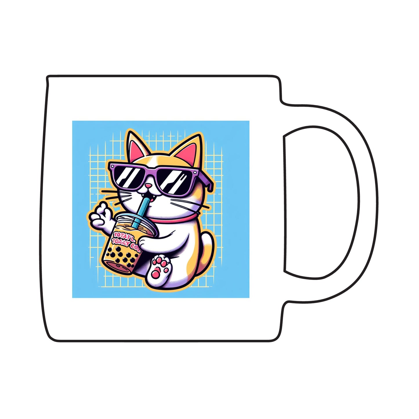 Cool Cat Coffee Mug - Fun Ceramic Tea Cup, Cat Lover Gift, Cute Pet Mug, Unique Home Decor, Engraved Drinkware