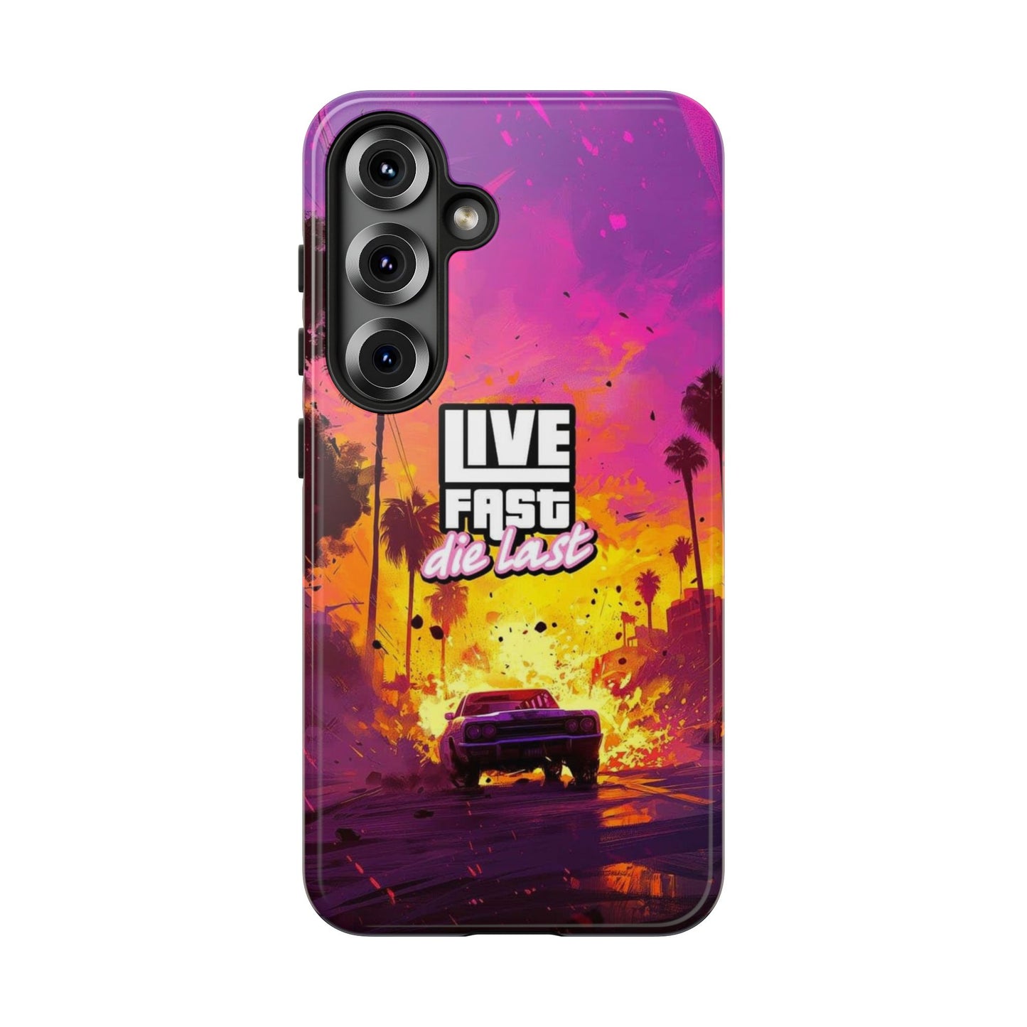 Tough Cases for Adventurers | Live Fast Die Last Phone Case, Durable Phone Cover, Trendy Accessory, Gift for Car Enthusiasts, Unique Design