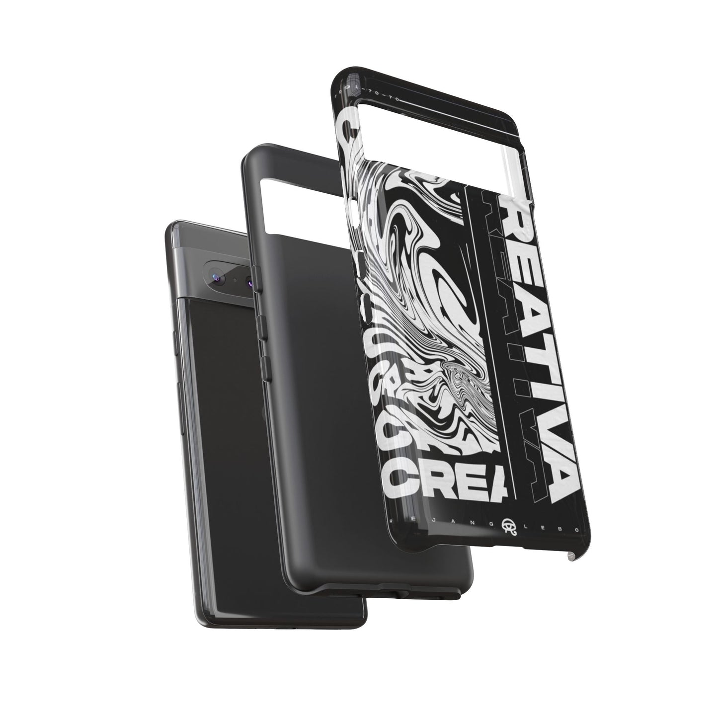 Bold Creative Phone Case, Stylish Black Marble Art, Tough Phone Cover, Gift for Artists, Unique Smartphone Protector