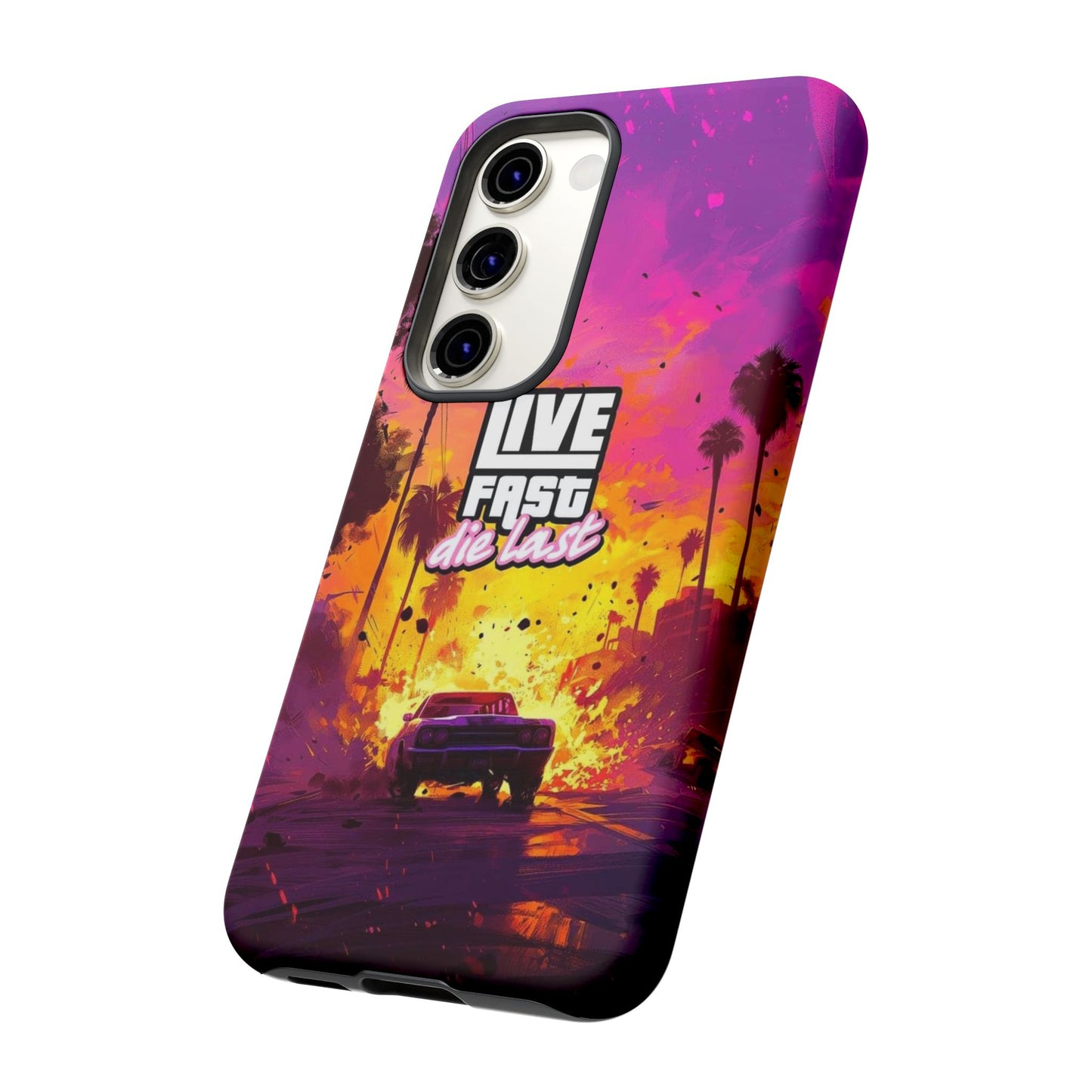 Tough Cases for Adventurers | Live Fast Die Last Phone Case, Durable Phone Cover, Trendy Accessory, Gift for Car Enthusiasts, Unique Design