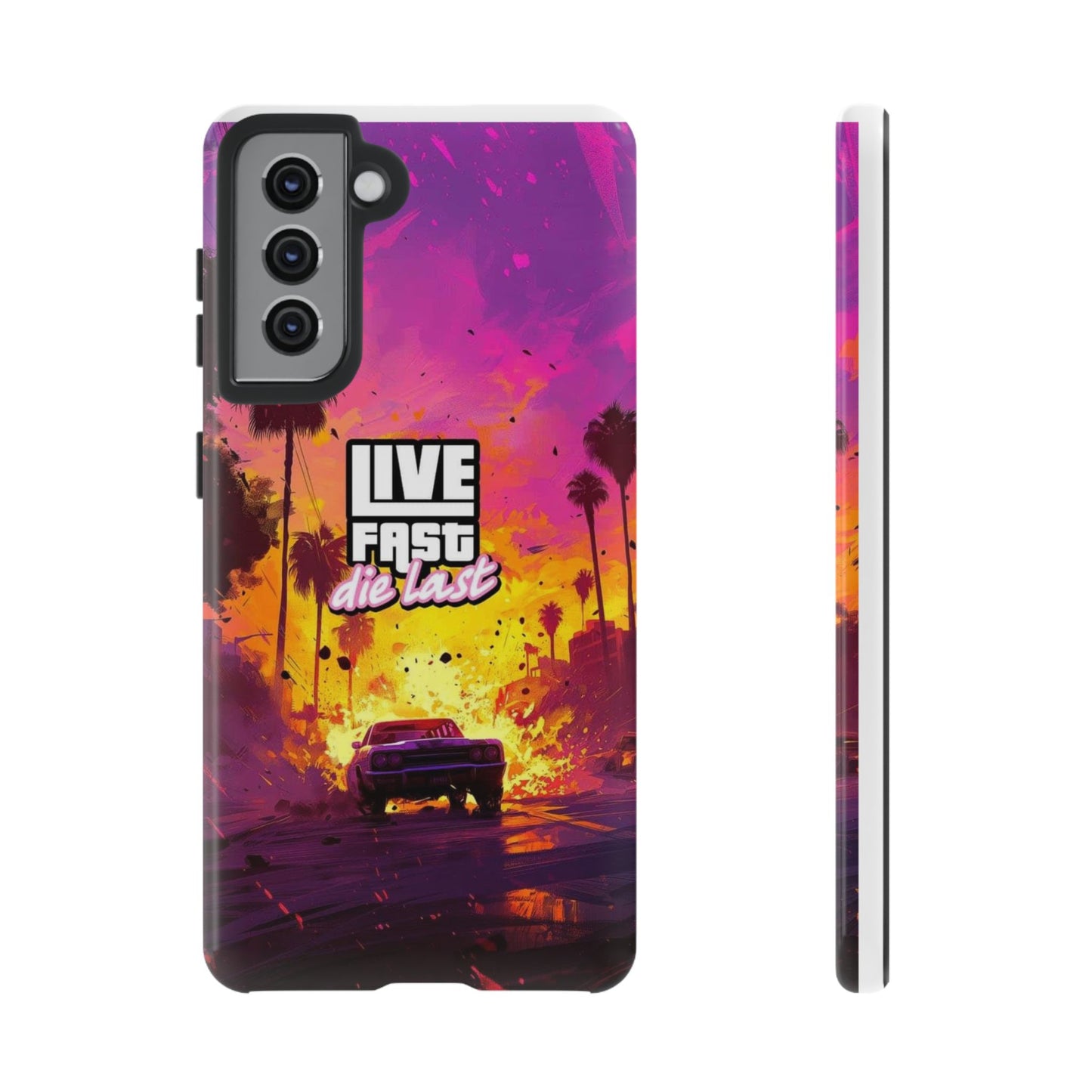 Tough Cases for Adventurers | Live Fast Die Last Phone Case, Durable Phone Cover, Trendy Accessory, Gift for Car Enthusiasts, Unique Design