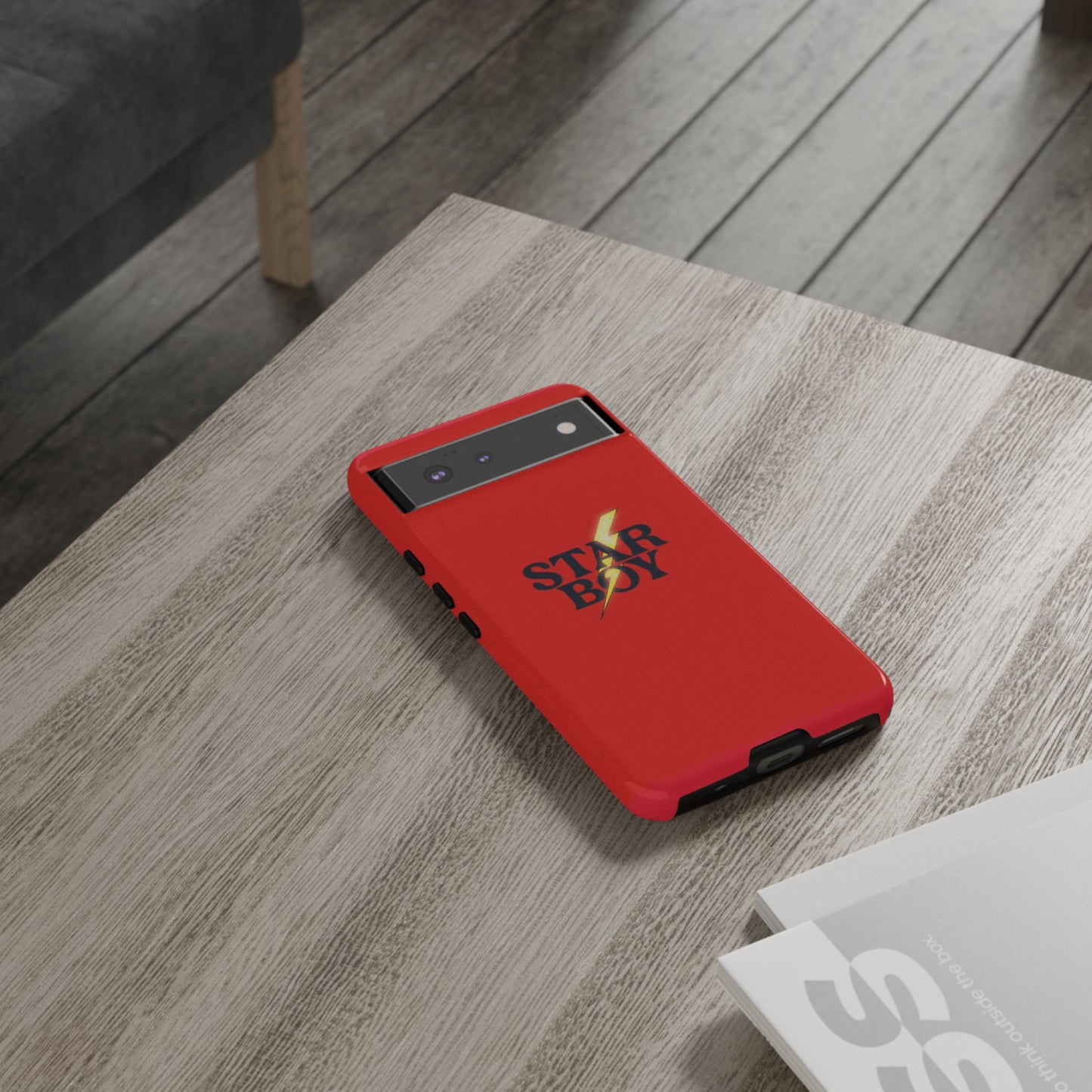 Star Boy Tough Phone Case, Red Color, Protective Phone Cover, Hard Shell Case, Unique Gift for Him, Phone Accessories