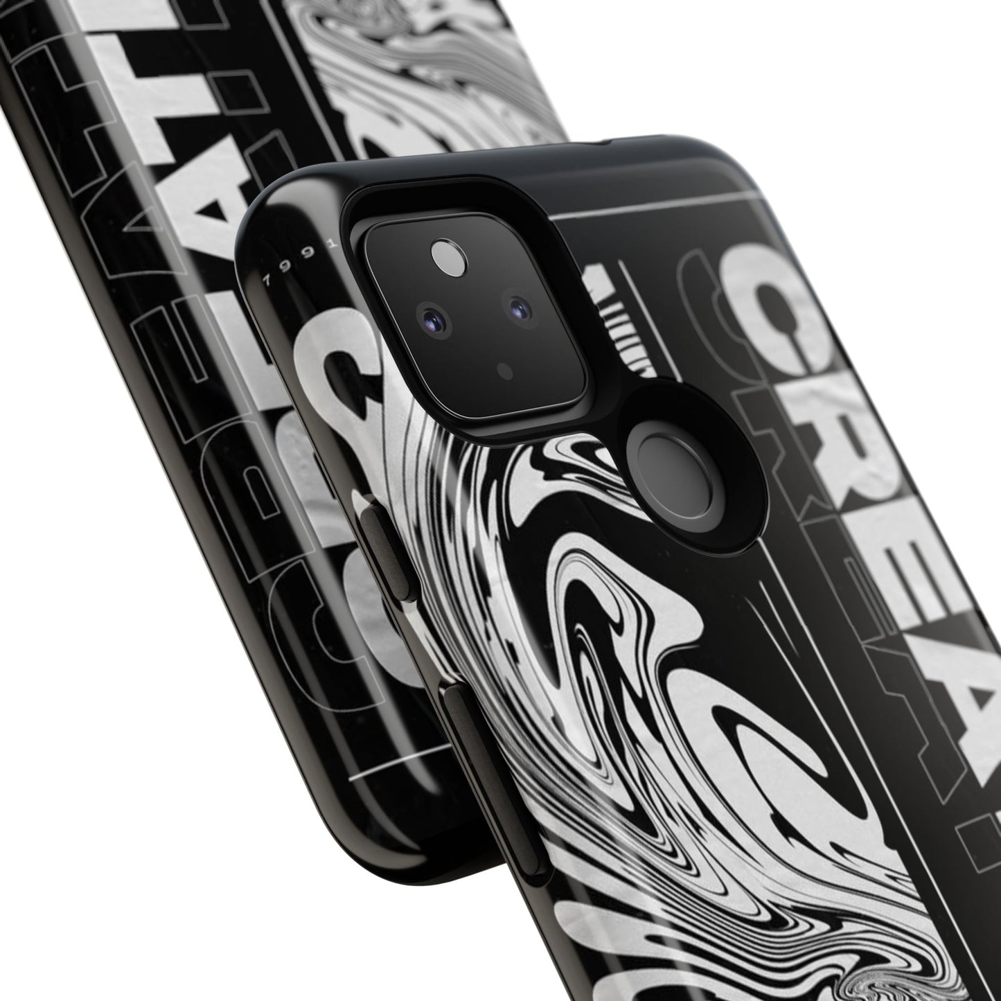 Bold Creative Phone Case, Stylish Black Marble Art, Tough Phone Cover, Gift for Artists, Unique Smartphone Protector