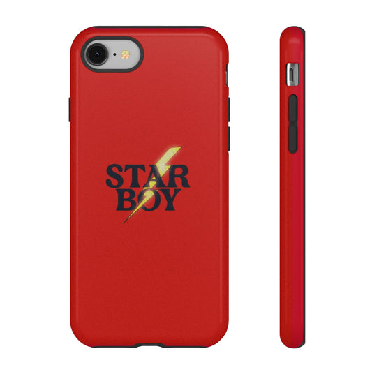 Star Boy Tough Phone Case, Red Color, Protective Phone Cover, Hard Shell Case, Unique Gift for Him, Phone Accessories