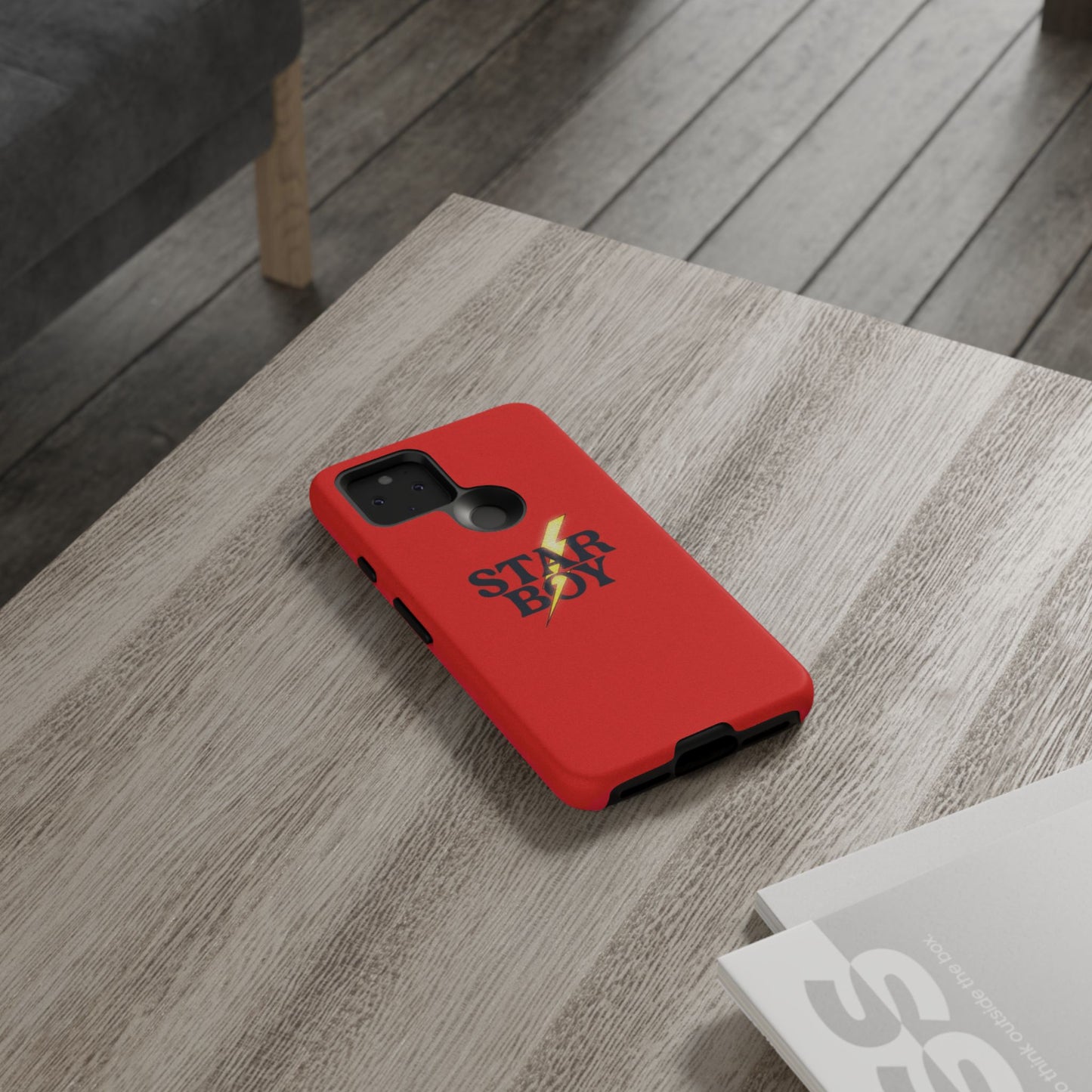 Star Boy Tough Phone Case, Red Color, Protective Phone Cover, Hard Shell Case, Unique Gift for Him, Phone Accessories