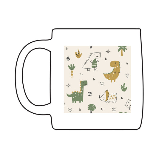 Dinosaur-Themed Coffee Mug, Cute Dino Gift, Hello Mug, Engraved Coffee Cup, Kids Mug, Playful Home Decor