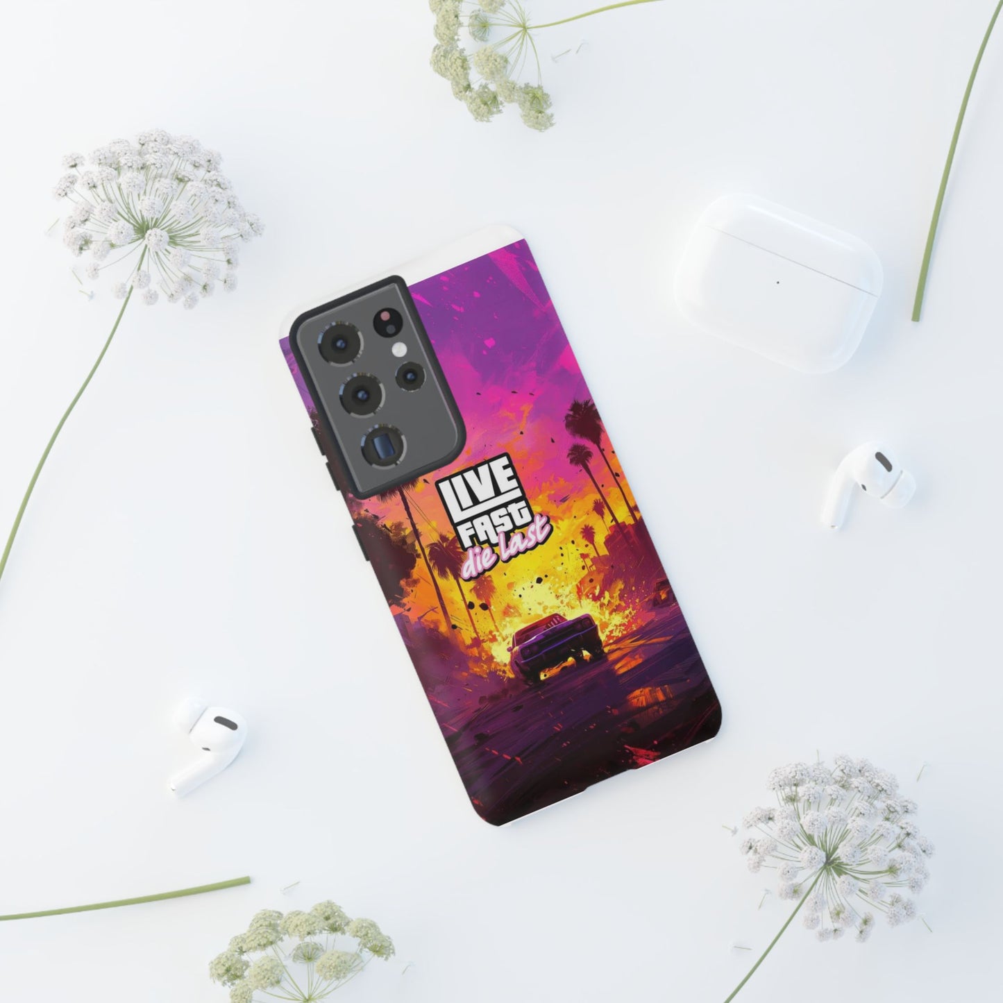 Tough Cases for Adventurers | Live Fast Die Last Phone Case, Durable Phone Cover, Trendy Accessory, Gift for Car Enthusiasts, Unique Design