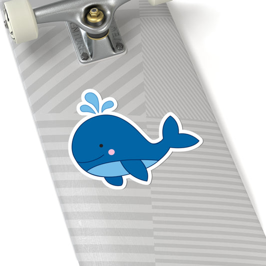 Cute Whale Kiss-Cut Stickers, Ocean Theme Décor, Laptop Decals, Planner Accessories, Gift for Sea Lovers, Fun Wall Art