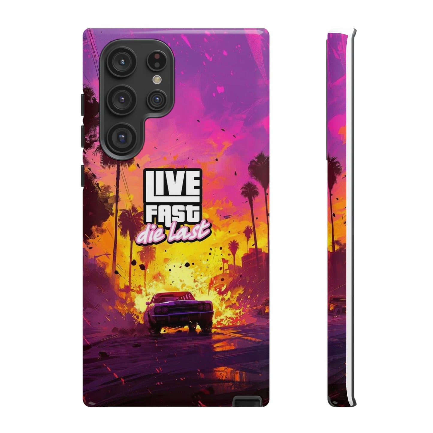 Tough Cases for Adventurers | Live Fast Die Last Phone Case, Durable Phone Cover, Trendy Accessory, Gift for Car Enthusiasts, Unique Design
