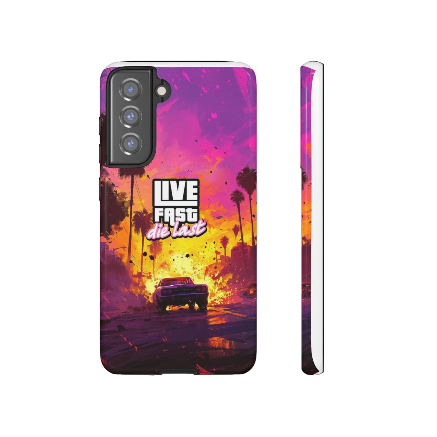 Tough Cases for Adventurers | Live Fast Die Last Phone Case, Durable Phone Cover, Trendy Accessory, Gift for Car Enthusiasts, Unique Design
