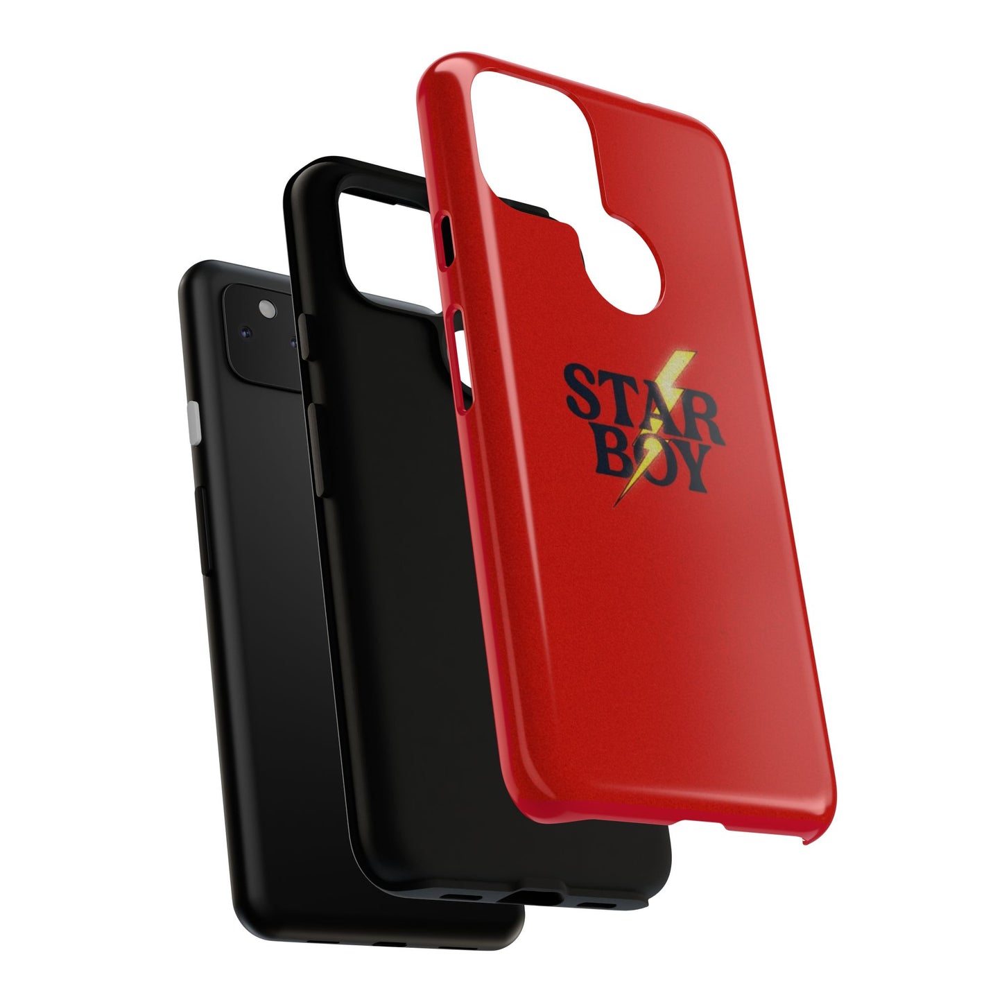 Star Boy Tough Phone Case, Red Color, Protective Phone Cover, Hard Shell Case, Unique Gift for Him, Phone Accessories