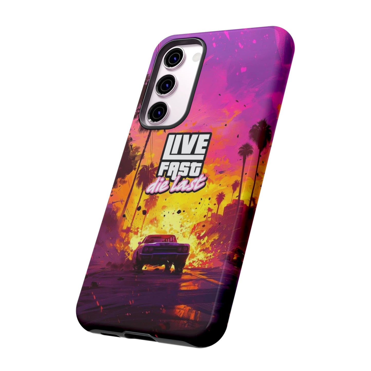 Tough Cases for Adventurers | Live Fast Die Last Phone Case, Durable Phone Cover, Trendy Accessory, Gift for Car Enthusiasts, Unique Design