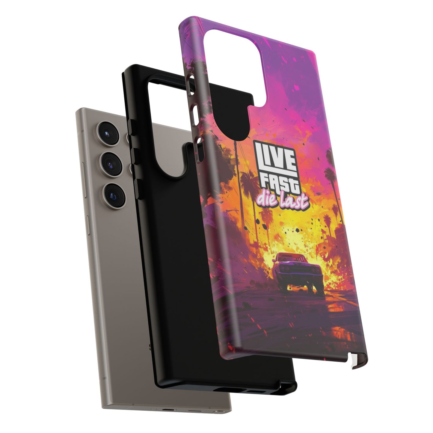 Tough Cases for Adventurers | Live Fast Die Last Phone Case, Durable Phone Cover, Trendy Accessory, Gift for Car Enthusiasts, Unique Design