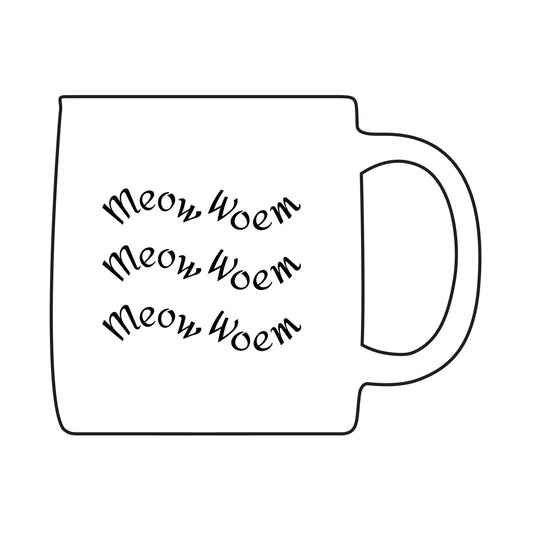 Cat-Themed Glass Coffee Mug, Funny Cat Gifts, Meow Woem Mug, Personalized Pet Lover Mug, Cute Animal Coffee Cup