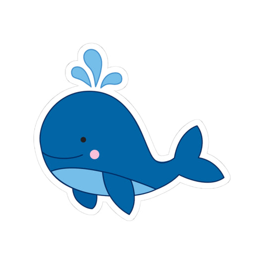 Cute Whale Kiss-Cut Stickers, Ocean Theme Décor, Laptop Decals, Planner Accessories, Gift for Sea Lovers, Fun Wall Art