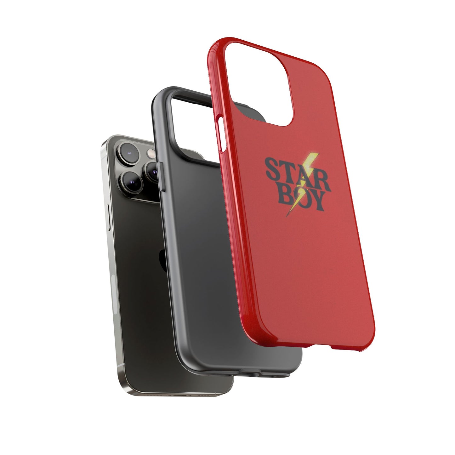 Star Boy Tough Phone Case, Red Color, Protective Phone Cover, Hard Shell Case, Unique Gift for Him, Phone Accessories