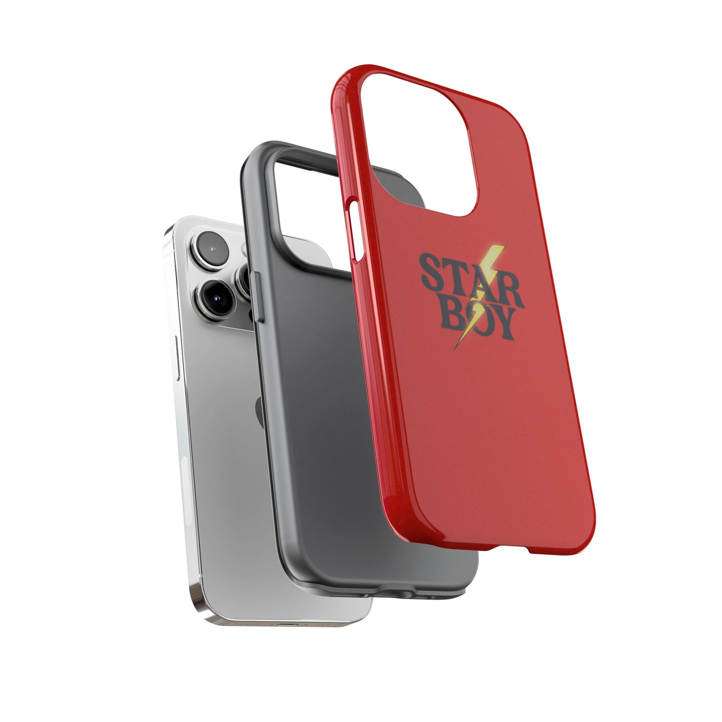 Star Boy Tough Phone Case, Red Color, Protective Phone Cover, Hard Shell Case, Unique Gift for Him, Phone Accessories