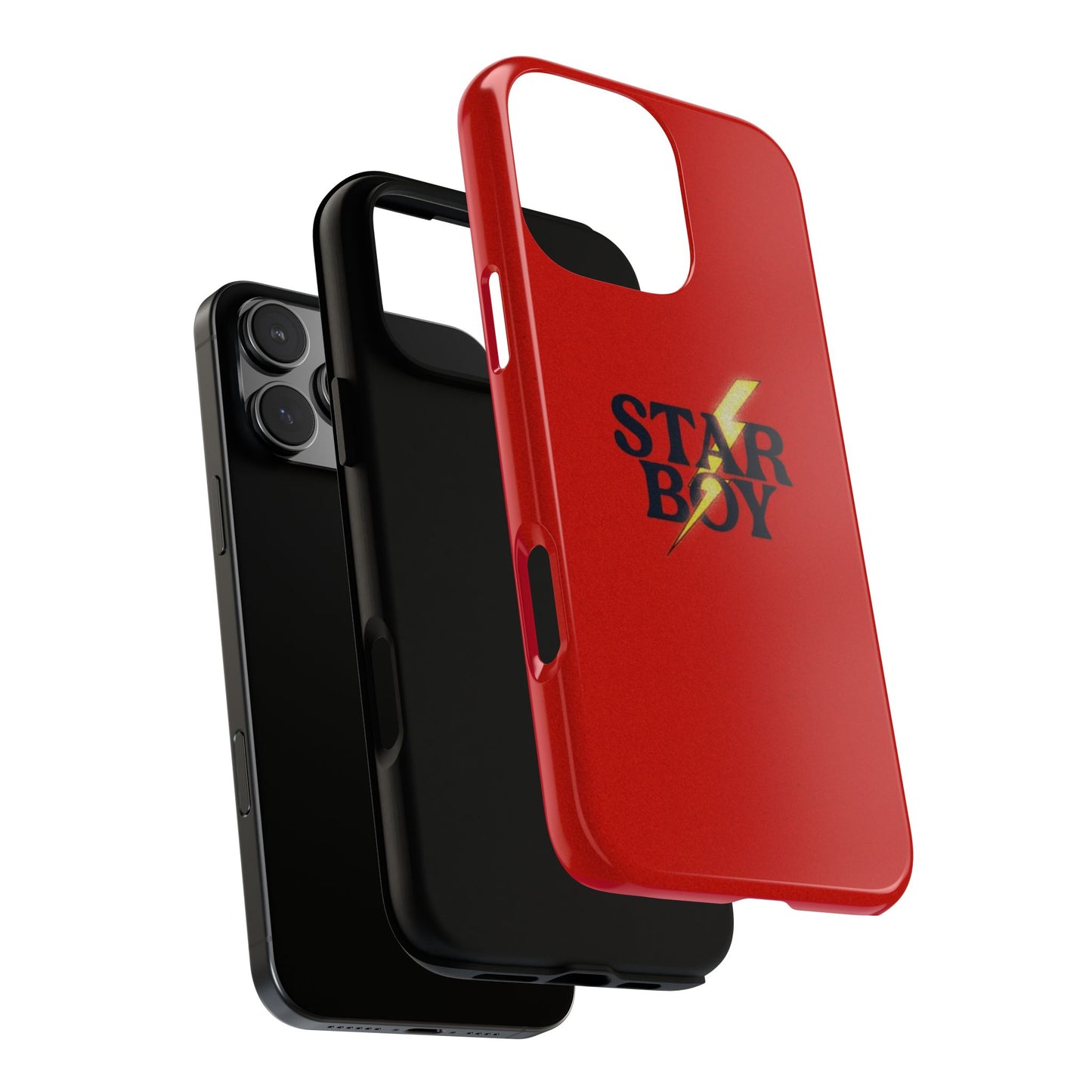 Star Boy Tough Phone Case, Red Color, Protective Phone Cover, Hard Shell Case, Unique Gift for Him, Phone Accessories