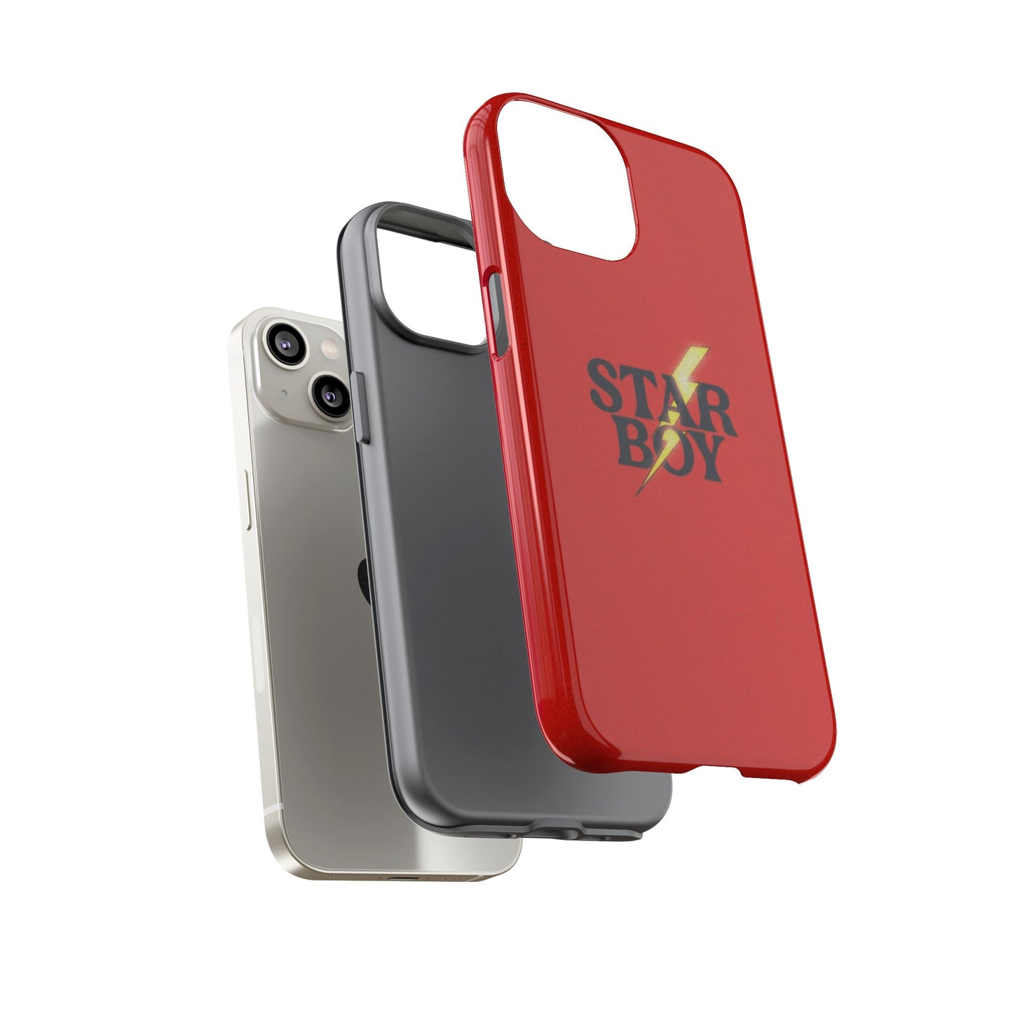 Star Boy Tough Phone Case, Red Color, Protective Phone Cover, Hard Shell Case, Unique Gift for Him, Phone Accessories