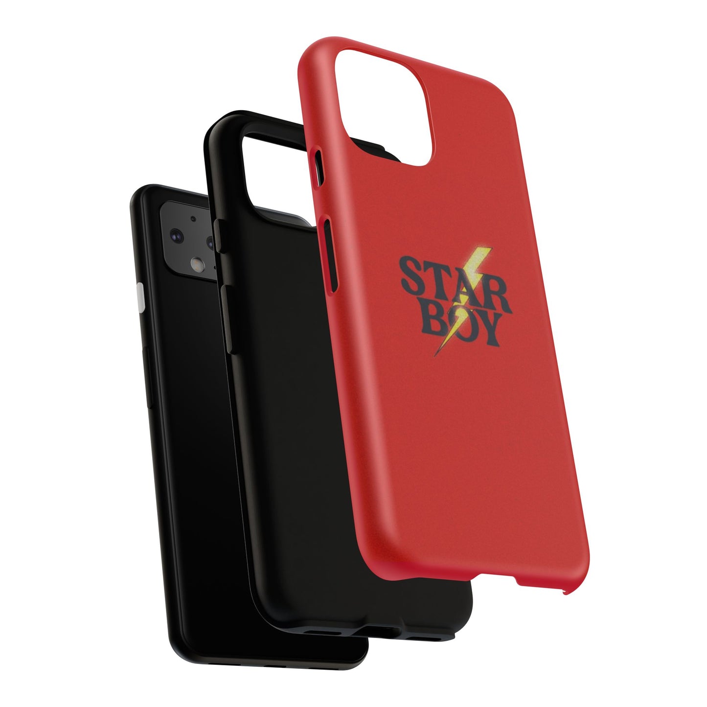 Star Boy Tough Phone Case, Red Color, Protective Phone Cover, Hard Shell Case, Unique Gift for Him, Phone Accessories