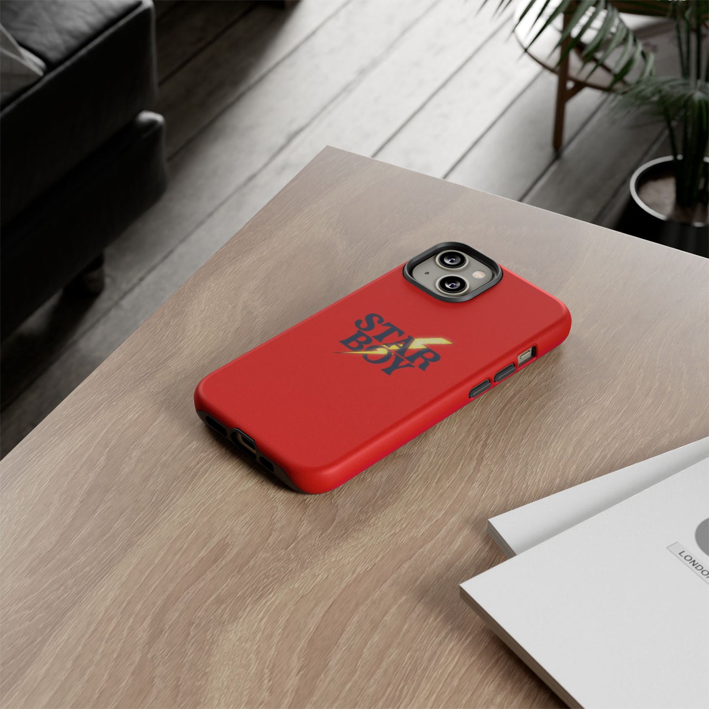 Star Boy Tough Phone Case, Red Color, Protective Phone Cover, Hard Shell Case, Unique Gift for Him, Phone Accessories
