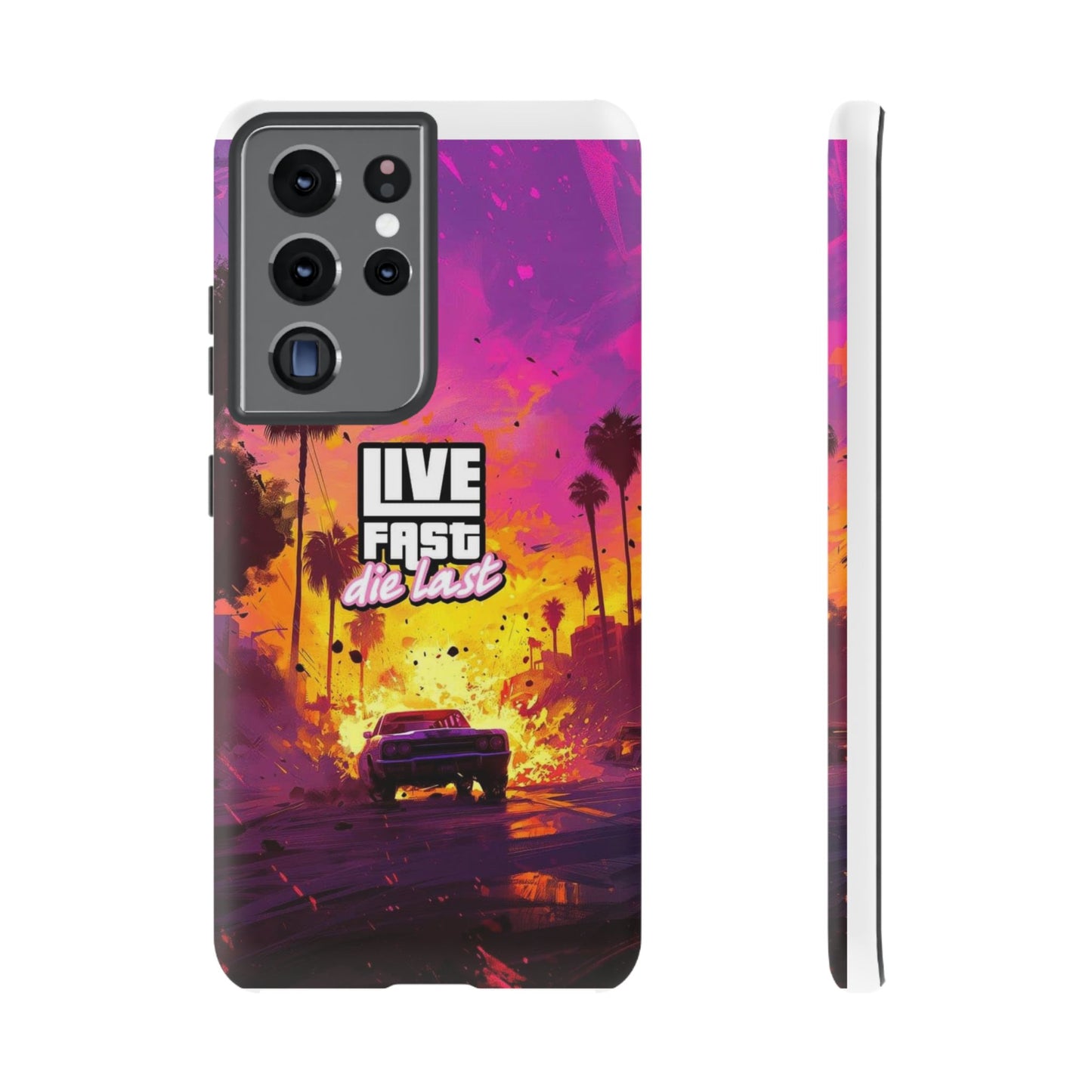 Tough Cases for Adventurers | Live Fast Die Last Phone Case, Durable Phone Cover, Trendy Accessory, Gift for Car Enthusiasts, Unique Design
