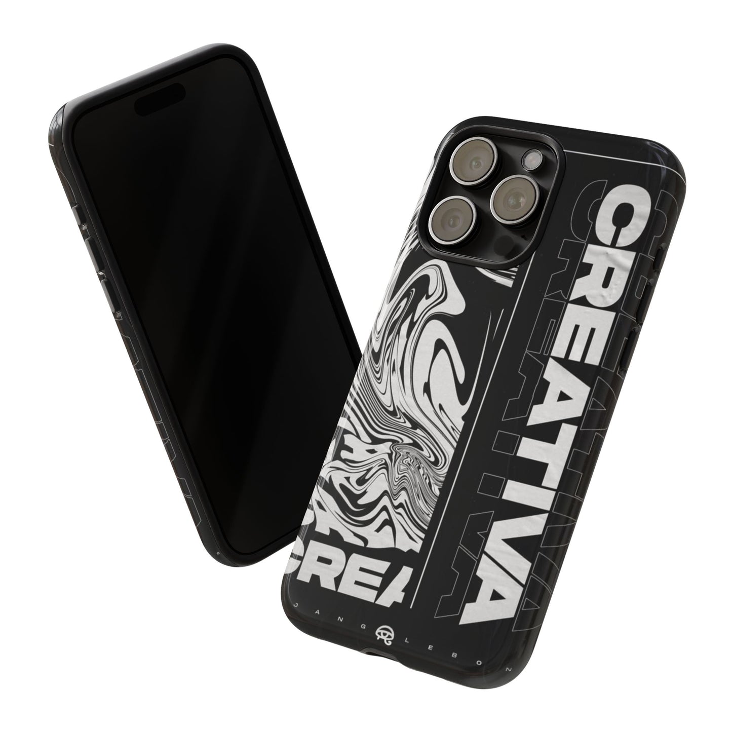Bold Creative Phone Case, Stylish Black Marble Art, Tough Phone Cover, Gift for Artists, Unique Smartphone Protector