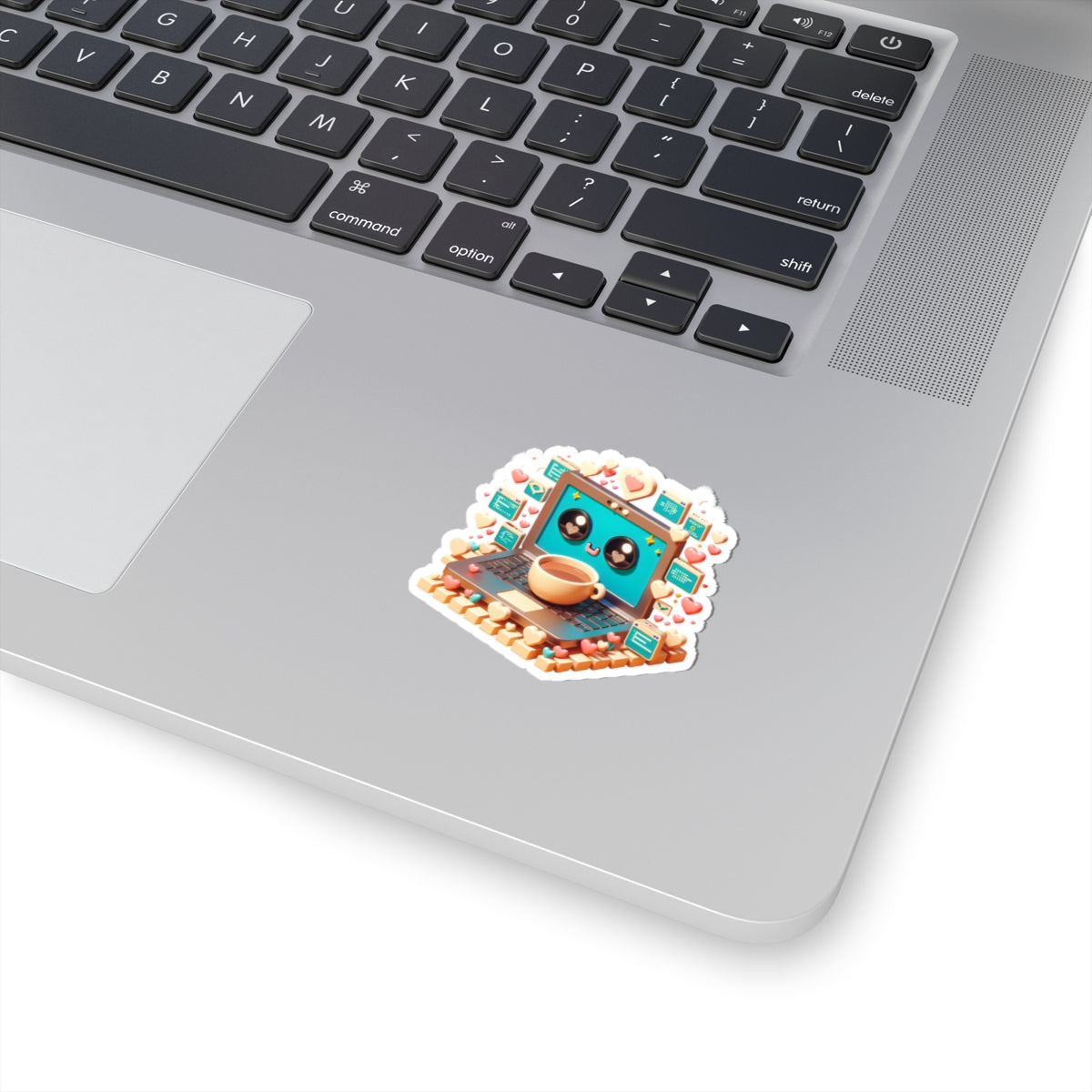 Cute Laptop Lover Kiss-Cut Stickers, Sticker for Laptops, Heart Decor, Gift for Students, Cute Office Supplies, Love Themed Stickers