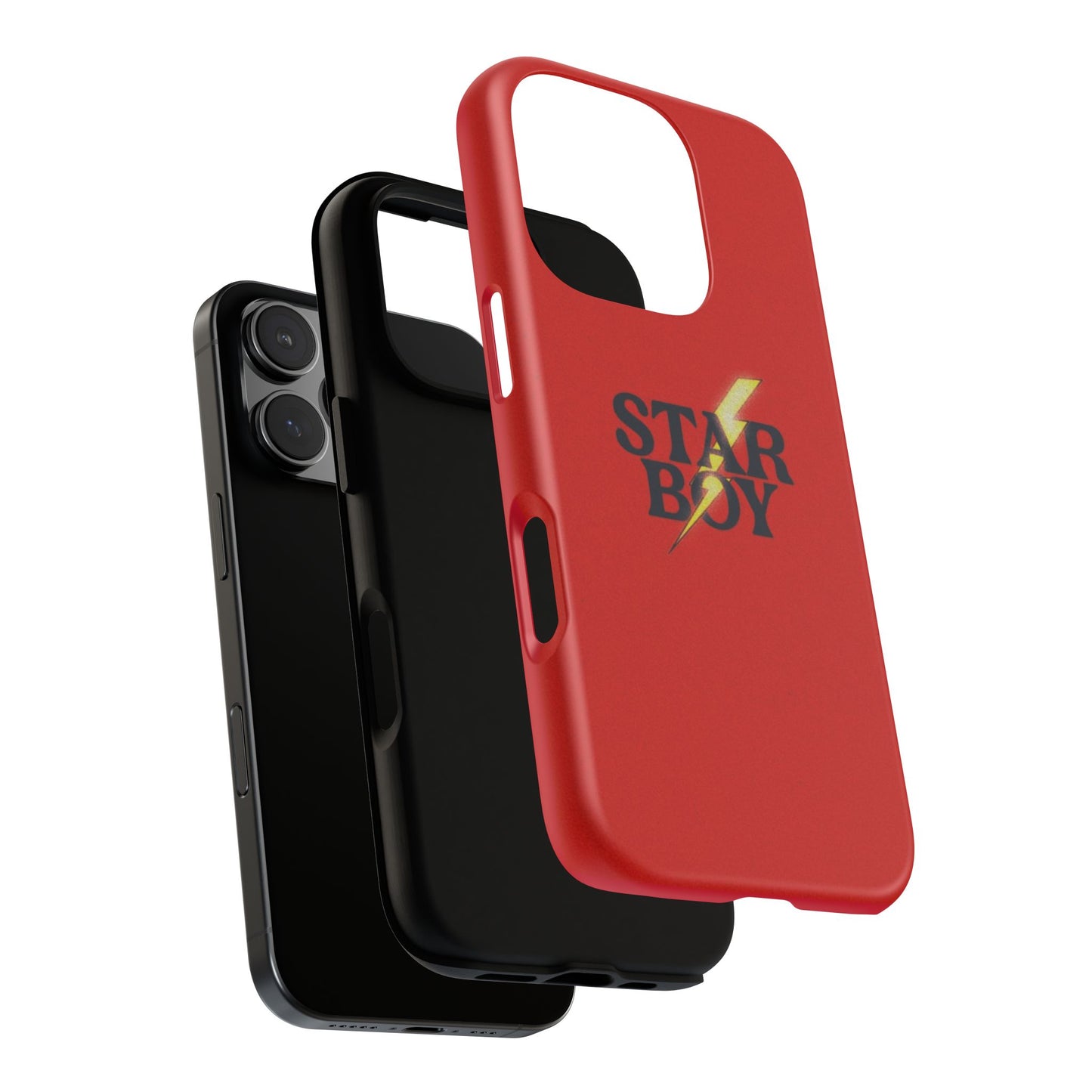 Star Boy Tough Phone Case, Red Color, Protective Phone Cover, Hard Shell Case, Unique Gift for Him, Phone Accessories