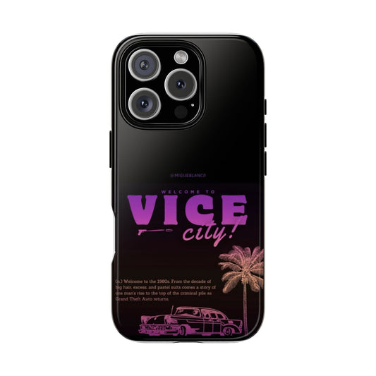 Vice City Tough Case for Phone, Vintage Car Design, Retro Gift, Phone Accessory, Stylish Protection