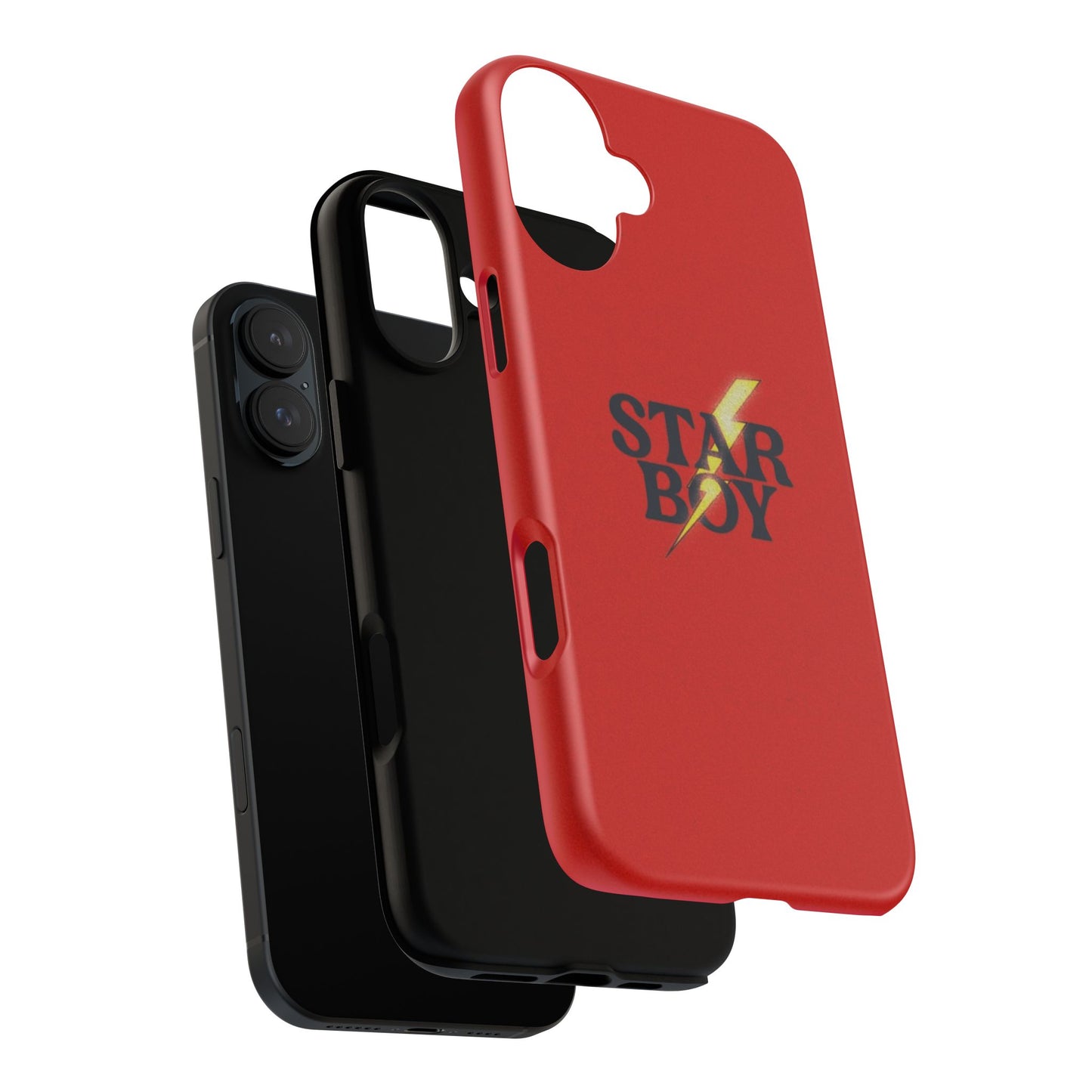 Star Boy Tough Phone Case, Red Color, Protective Phone Cover, Hard Shell Case, Unique Gift for Him, Phone Accessories